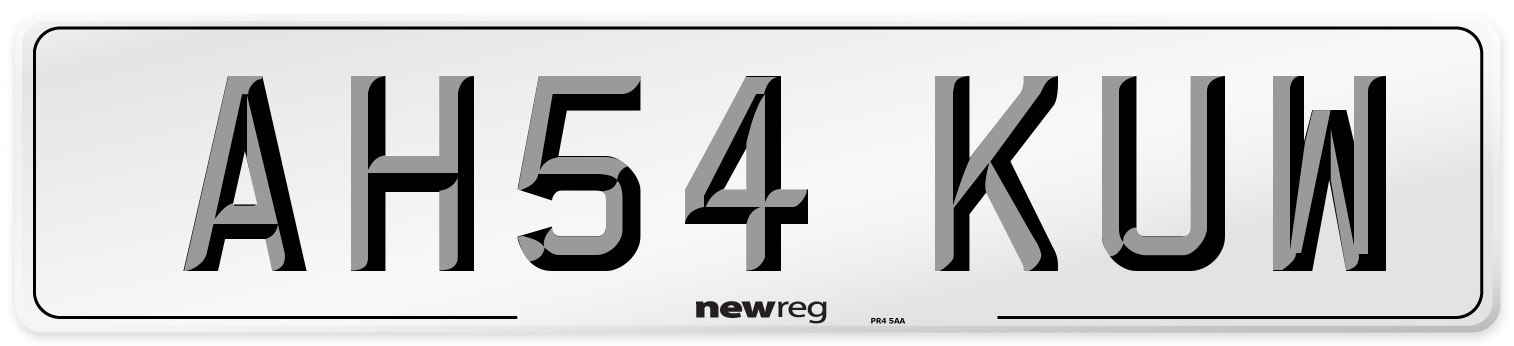 AH54 KUW Number Plate from New Reg